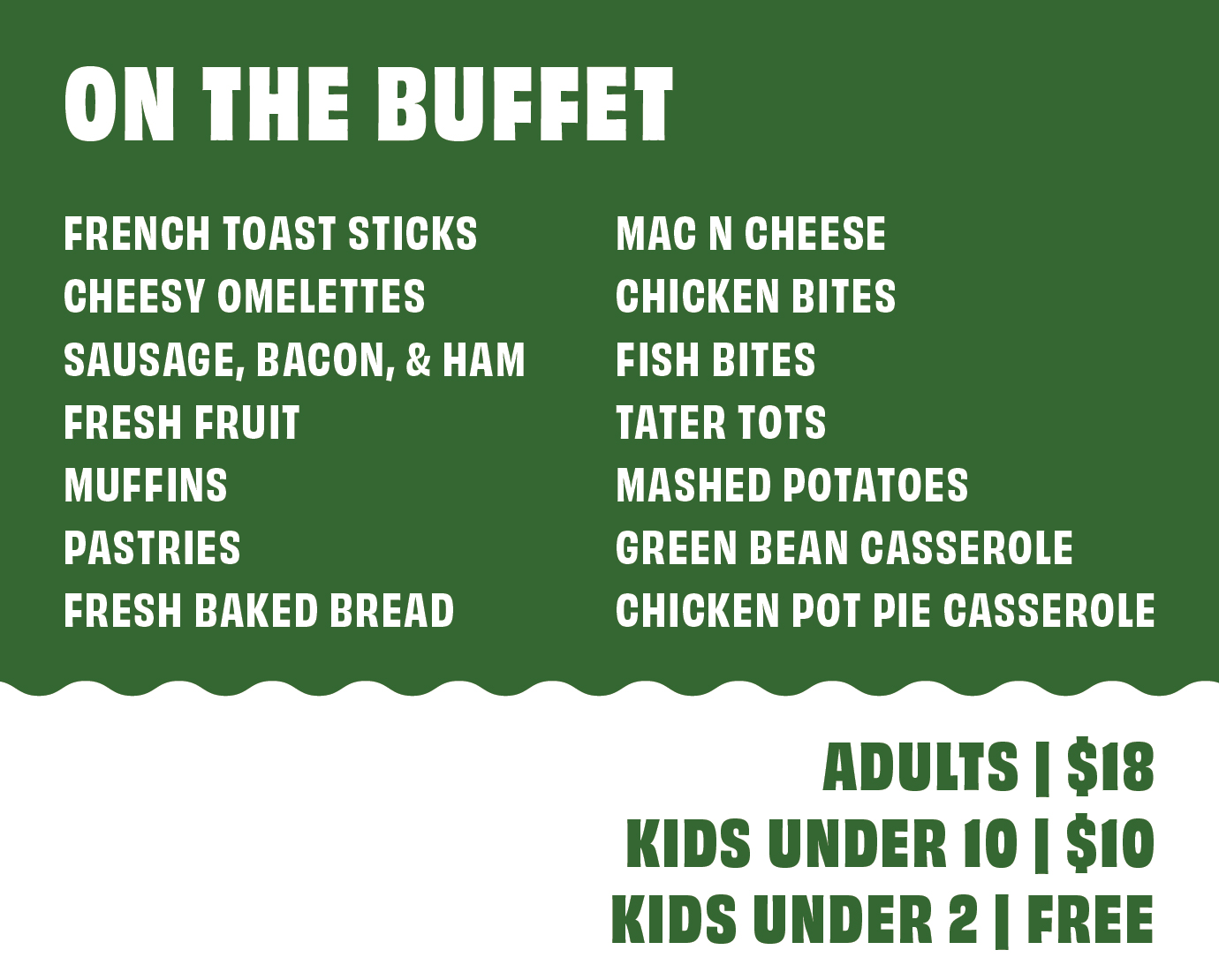 Buffet menu